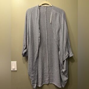 Striped Open-Front Cardigan